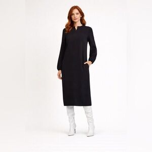 ROCHA /Black Long Sleeve Midi Dress | Size 40 | No Belt
